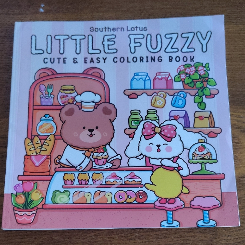 Little Fuzzy Cute & Easy Coloring Book - Pink
